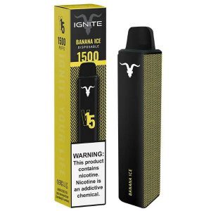 Pod descartável Ignite V15 - 1500 Puffs - Banana ice